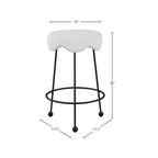 Meridian Furniture, Tabouret de comptoir en tissu crème Fleur