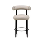 Meridian Furniture, Tabouret de comptoir en cuir végétalien taupe Bordeaux, ensemble de 2