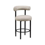 Meridian Furniture, Tabouret de comptoir en cuir végétalien taupe Bordeaux, ensemble de 2