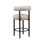 Meridian Furniture, Tabouret de comptoir en cuir végétalien taupe Bordeaux, ensemble de 2