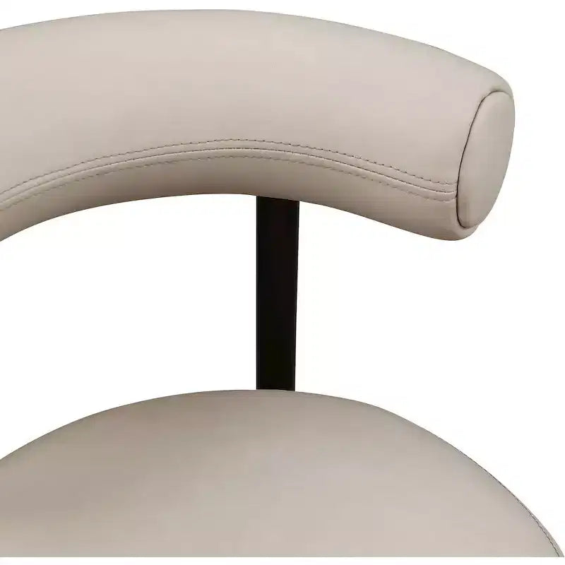 Meridian Furniture, Tabouret de comptoir en cuir végétalien taupe Bordeaux, ensemble de 2