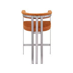 Meridian Furniture, Tabouret de comptoir en velours cognac Marcello, lot de 2
