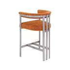 Meridian Furniture, Tabouret de comptoir en velours cognac Marcello, lot de 2