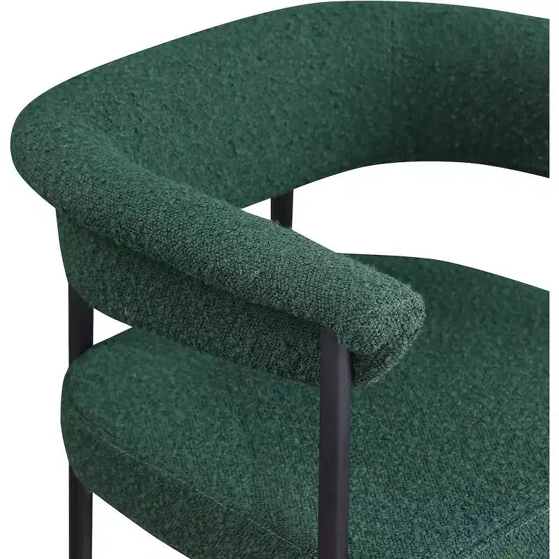 Meridian Furniture, Tabouret de comptoir Malin en tissu bouclé vert, lot de 2