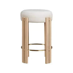 Meridian Furniture, Tabouret de comptoir Harrison en similicuir végétalien crème