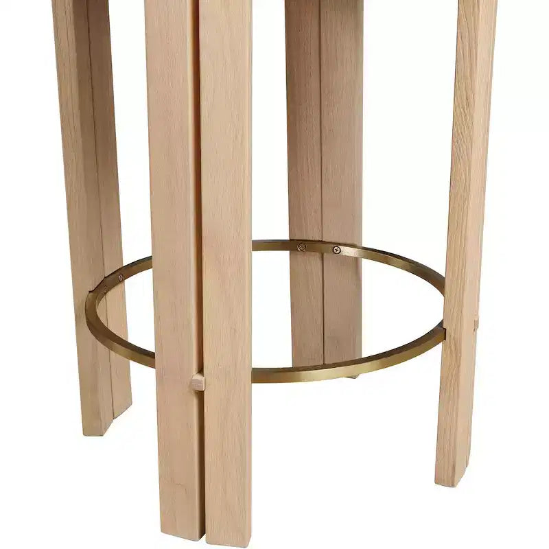Meridian Furniture, Tabouret de comptoir Harrison en similicuir végétalien crème