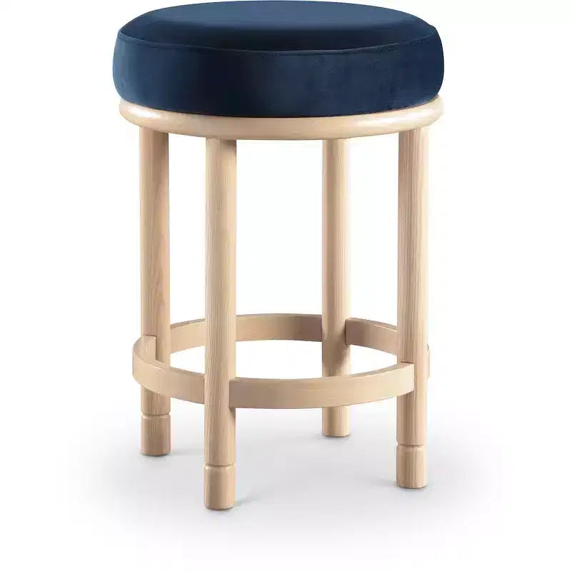 Meridian Furniture,Monette Navy Velvet Counter Stool