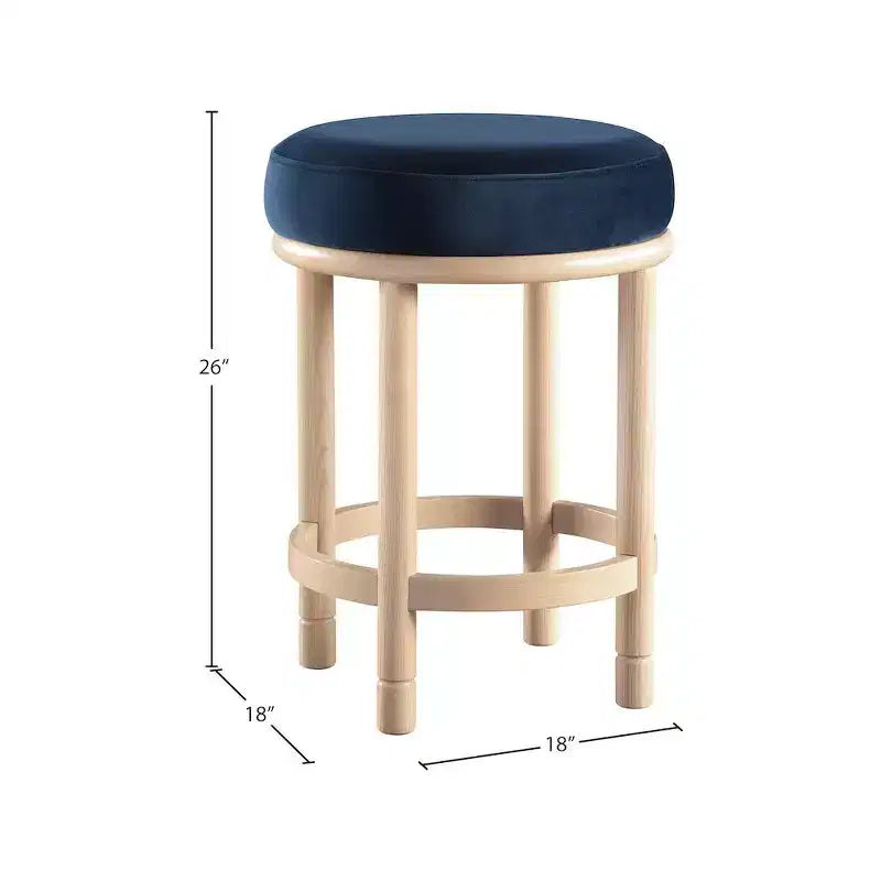 Meridian Furniture, Tabouret de comptoir Monette en velours marine