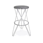 Meridian Furniture,Mercury White Iron Bar Stool