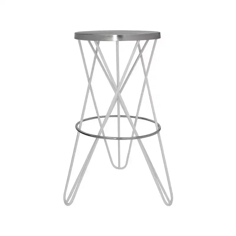 Meridian Furniture, Tabouret de bar Mercury blanc en fer