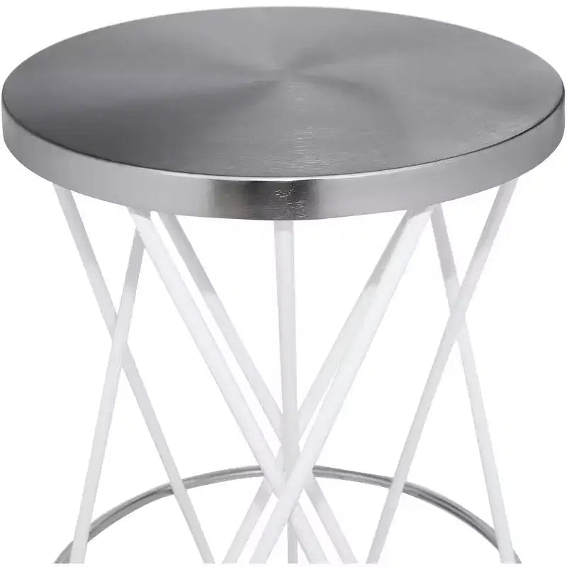 Meridian Furniture, Tabouret de bar Mercury blanc en fer