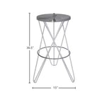 Meridian Furniture, Tabouret de bar Mercury blanc en fer