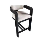 Meridian Furniture, Tabouret Sacha en tissu texturé lin beige