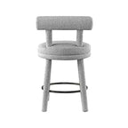Meridian Furniture, Tabouret en tissu bouclé gris Parlor, Lot de 2
