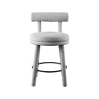 Meridian Furniture, Tabouret en tissu bouclé gris Parlor, Lot de 2