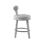 Meridian Furniture, Tabouret en tissu bouclé gris Parlor, Lot de 2