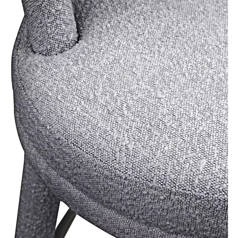 Meridian Furniture, Tabouret en tissu bouclé gris Parlor, Lot de 2