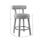 Meridian Furniture, Tabouret en tissu bouclé gris Parlor, Lot de 2