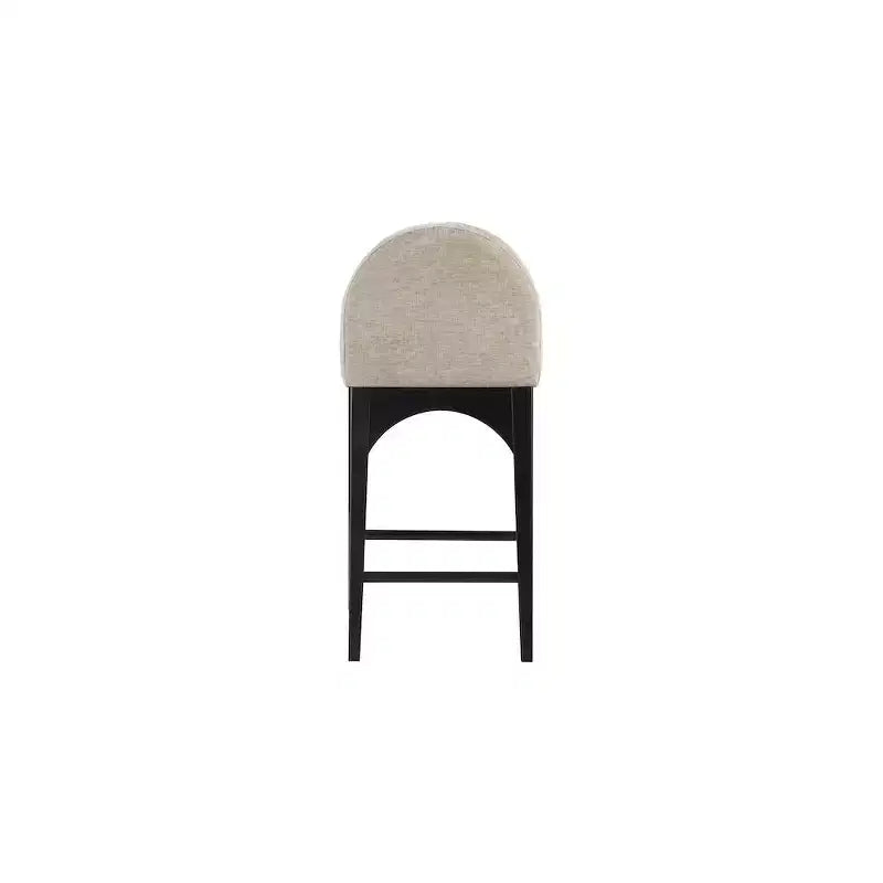 Meridian Furniture, Pouf en tissu chenille beige Waldorf