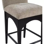 Meridian Furniture, Pouf en tissu chenille beige Waldorf