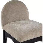 Meridian Furniture, Pouf en tissu chenille beige Waldorf