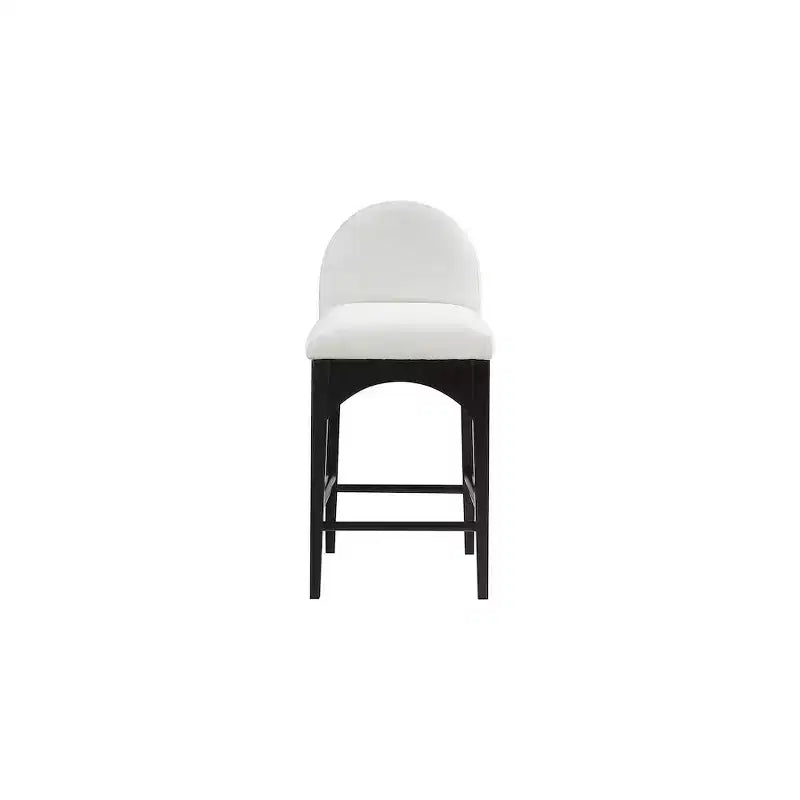 Tabouret en tissu chenille crème Waldorf, Meridian Furniture