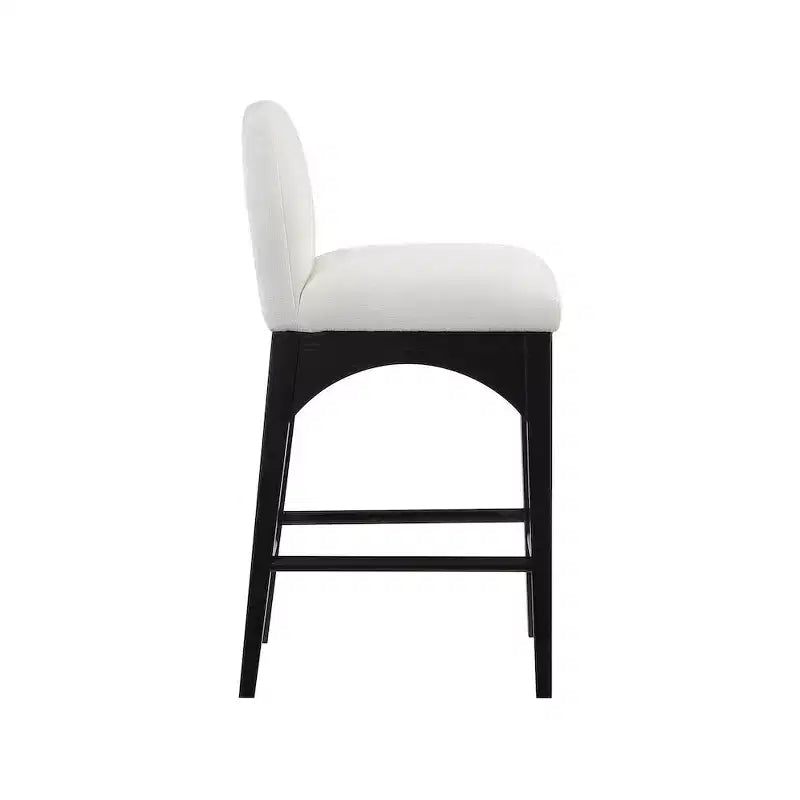 Tabouret en tissu chenille crème Waldorf, Meridian Furniture