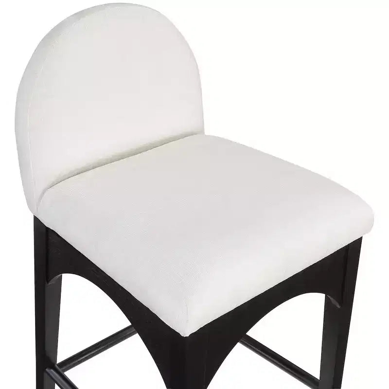 Tabouret en tissu chenille crème Waldorf, Meridian Furniture