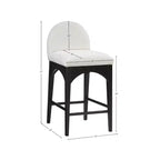 Tabouret en tissu chenille crème Waldorf, Meridian Furniture