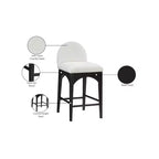 Tabouret en tissu chenille crème Waldorf, Meridian Furniture