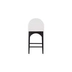 Meridian Furniture, Tabouret en tissu bouclé crème Waldorf