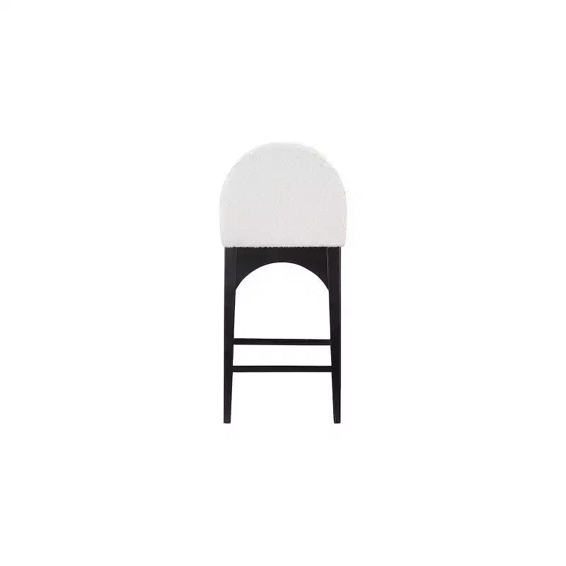 Meridian Furniture, Tabouret en tissu bouclé crème Waldorf