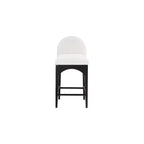 Meridian Furniture, Tabouret en tissu bouclé crème Waldorf