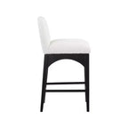 Meridian Furniture, Tabouret en tissu bouclé crème Waldorf