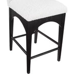Meridian Furniture, Tabouret en tissu bouclé crème Waldorf