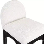 Meridian Furniture, Tabouret en tissu bouclé crème Waldorf