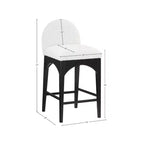 Meridian Furniture, Tabouret en tissu bouclé crème Waldorf