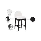 Meridian Furniture, Tabouret en tissu bouclé crème Waldorf