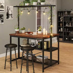 TROPOW Large Kitchen Island Bakers Rack Microwave Oven Stand Kitchen Shelf with 3 Tier Storage, Metal Coffee Bar Table, for Dining Living Room