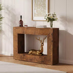 Table console de ferme 47 po avec étagère de rangement – Table de canapé en bois derrière le canapé, table d'appoint vintage pour entrée de salon