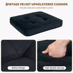 Lot de 2 chaises de salle à manger en rotin naturel – Rembourrage velours, dossier haut en canne, pieds en bois robustes, parfaites pour salle à manger, cuisine, restaurant
