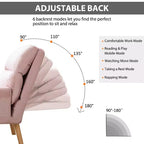 Fauteuil d'appoint Bestier avec pouf, fauteuil en velours pour chambre à coucher et salon, fauteuil de relaxation confortable avec dossier réglable et poche latérale