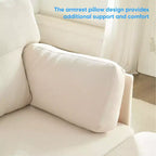 Canapé d'angle modulable convertible Mjkone, canapé 4 places en tissu confortable avec poufs amovibles