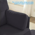 Canapé d'angle modulable convertible Mjkone, canapé 4 places en tissu confortable avec poufs amovibles