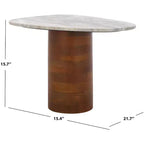 Table d'appoint Mono Medium Marble - ACC2907A - Marbre blanc cassé/Noyer - Safavieh