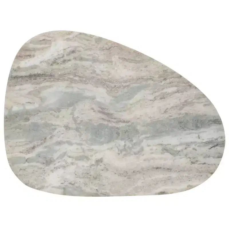 Table d'appoint Mono Medium Marble - ACC2907A - Marbre blanc cassé/Noyer - Safavieh