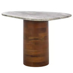 Table d'appoint Mono Medium Marble - ACC2907A - Marbre blanc cassé/Noyer - Safavieh