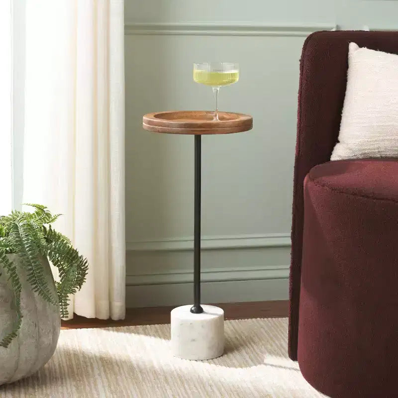 Table d'appoint ronde Elisabeth - ACC3736A - Marron/Noir - Safavieh