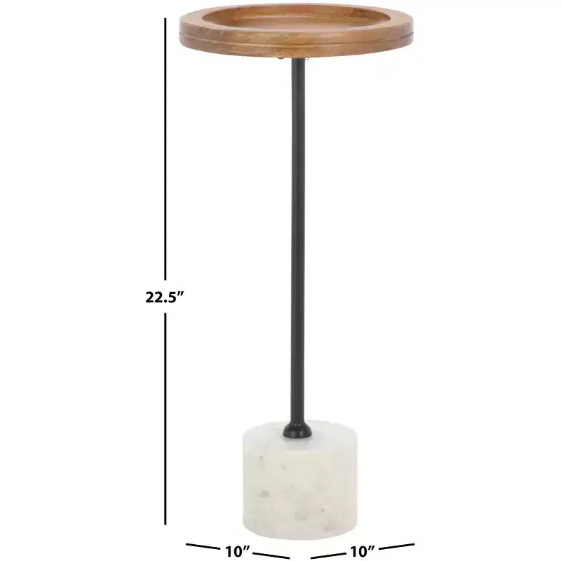Table d'appoint ronde Elisabeth - ACC3736A - Marron/Noir - Safavieh