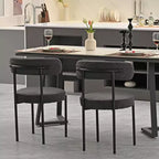 Lot de 2 chaises de salle à manger Okak Boucle, dossier incurvé de style Mid-Century et assise ronde rembourrée, chaises de cuisine confortables pour salon moderne et appartement